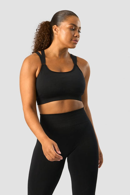 deluxe seamless adjustable sports bra black