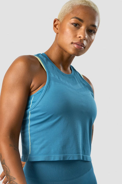 deluxe seamless cropped tank top teal