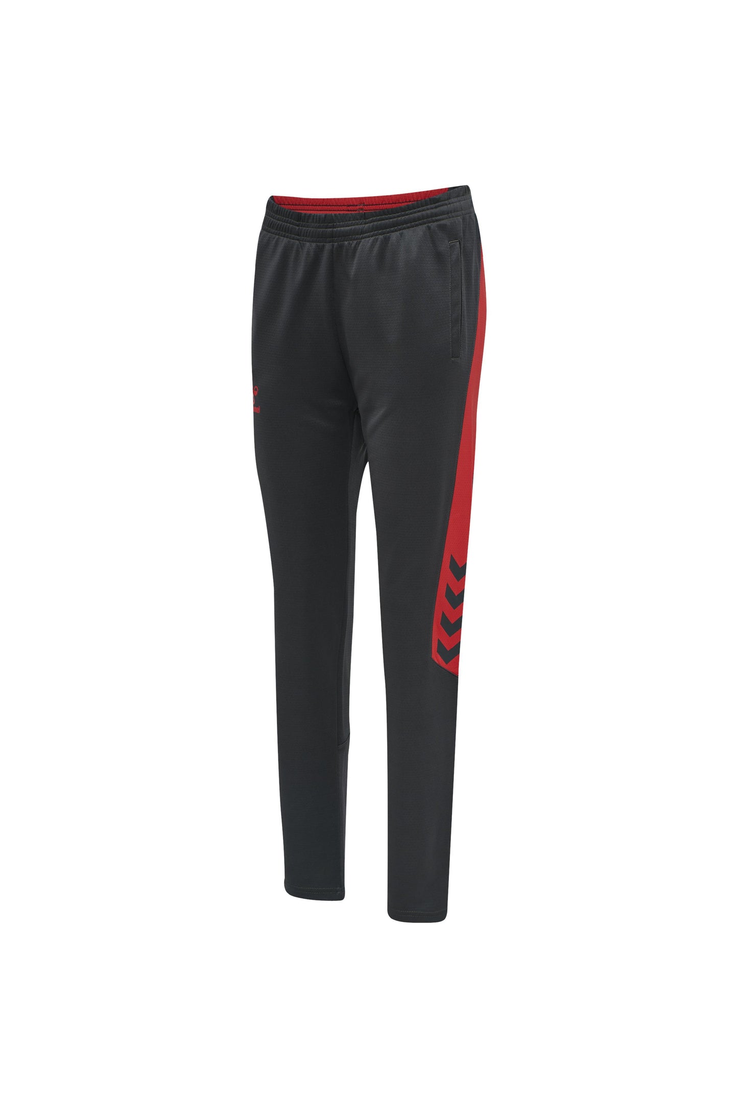 HUMMEL - Hmlaction Poly Training Pants Woman - Ebony/flame Scarlet