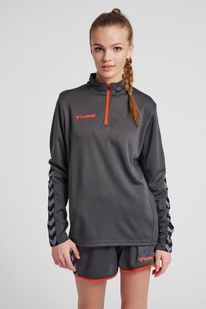 HUMMEL - Hmlauthentic Half Zip Sweatshirt Woman - Asphalt