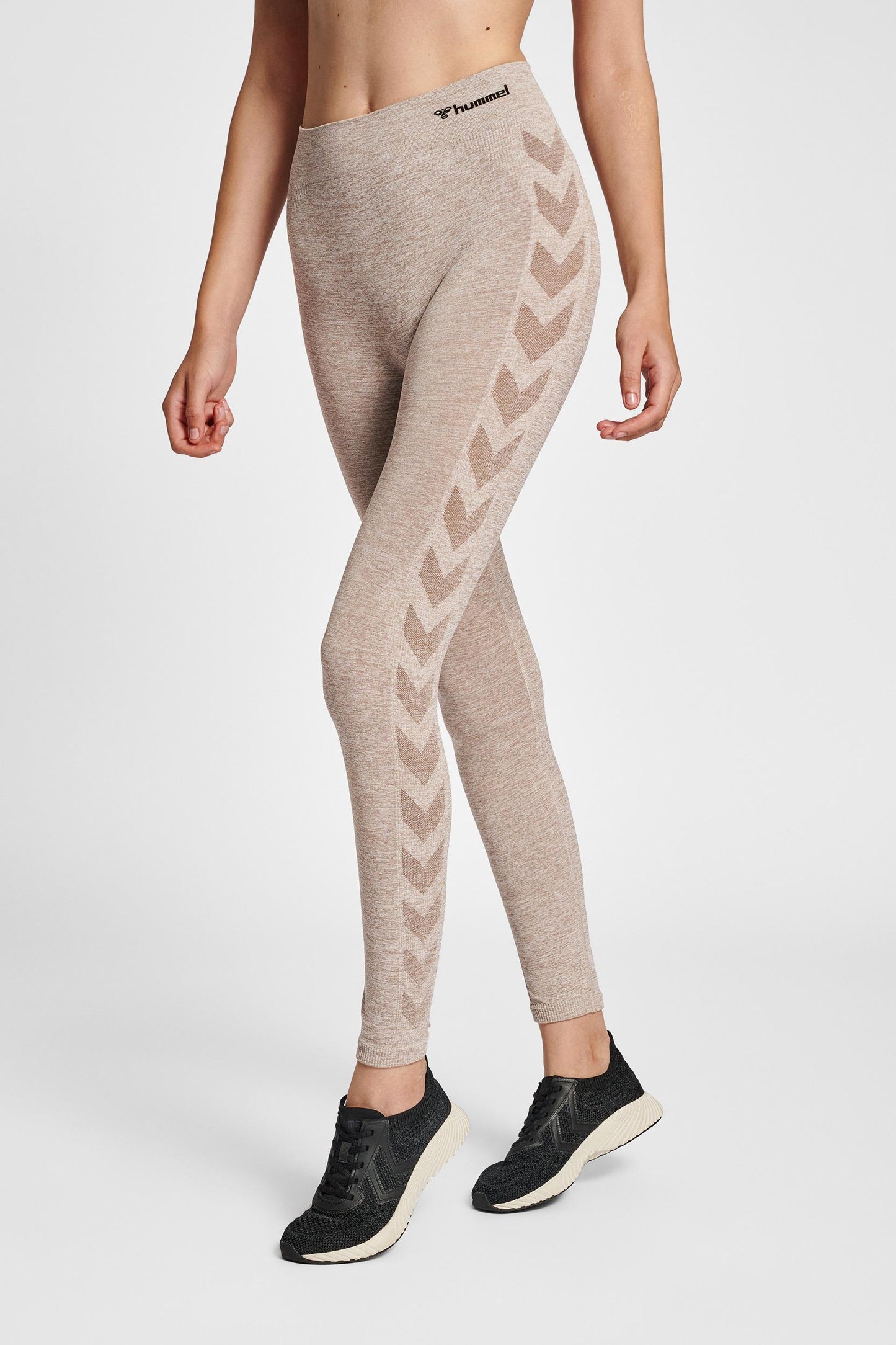 HUMMEL - Hmlci Seamless Mid Waist Tights - Driftwood Melange