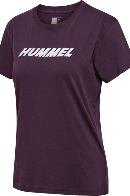 HUMMEL - Hmlelemental Logo Cotton Tee Woman - Plum Perfect