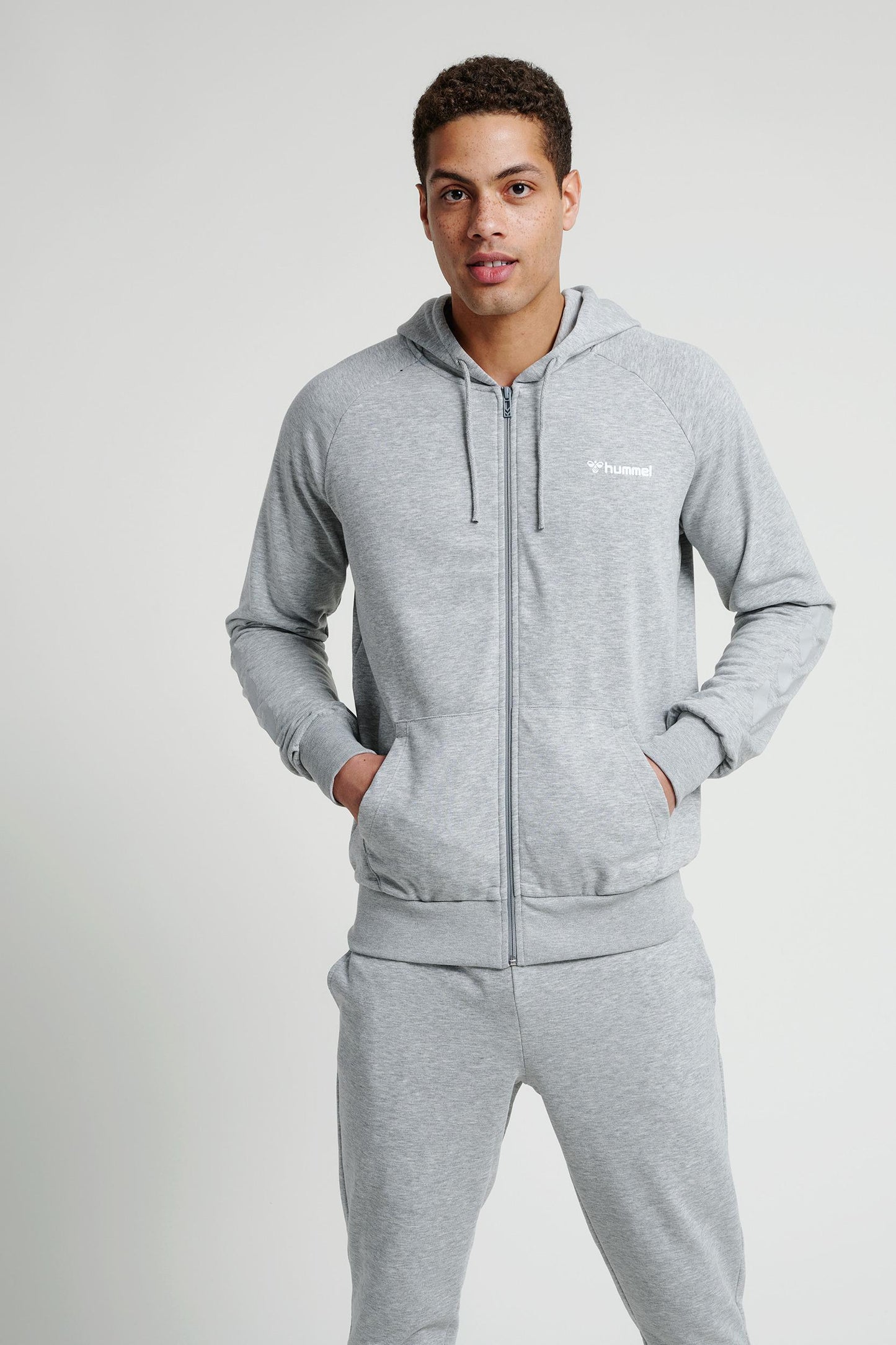 HUMMEL - Hmlisam Zip Hoodie - Grey Melange