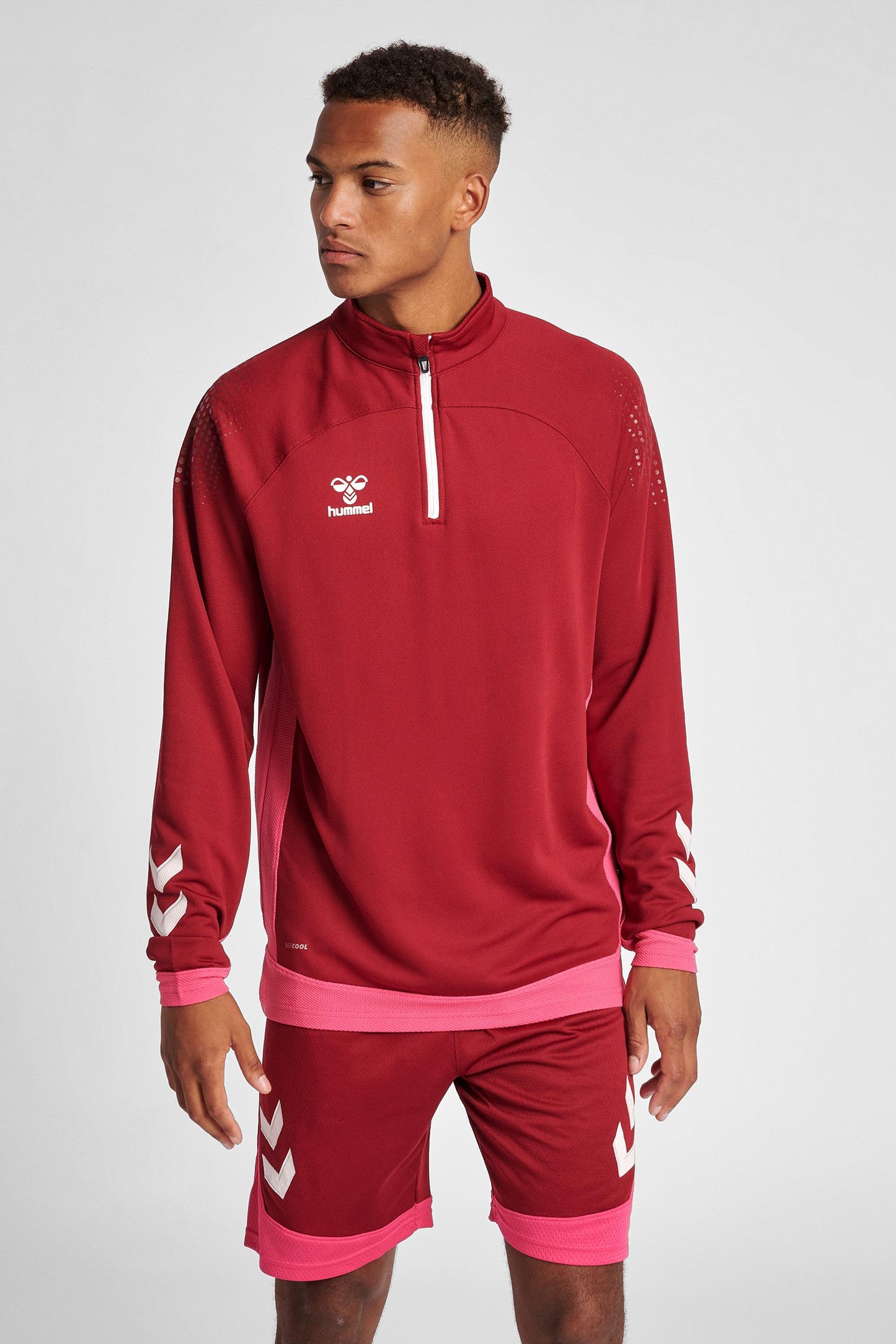 HUMMEL - Hmllead Half Zip - Biking Red