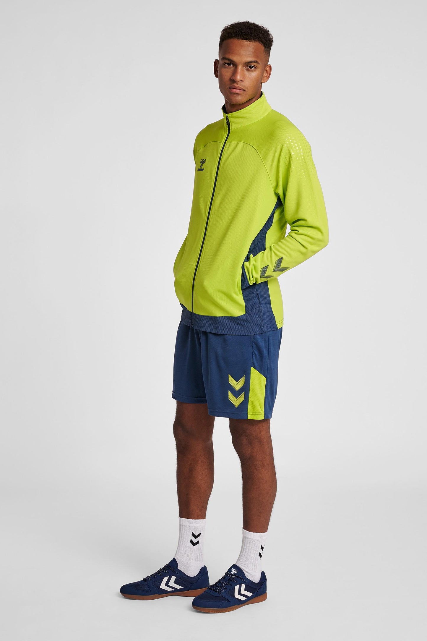 HUMMEL - Hmllead Poly Zip Jacket - Lime Punch