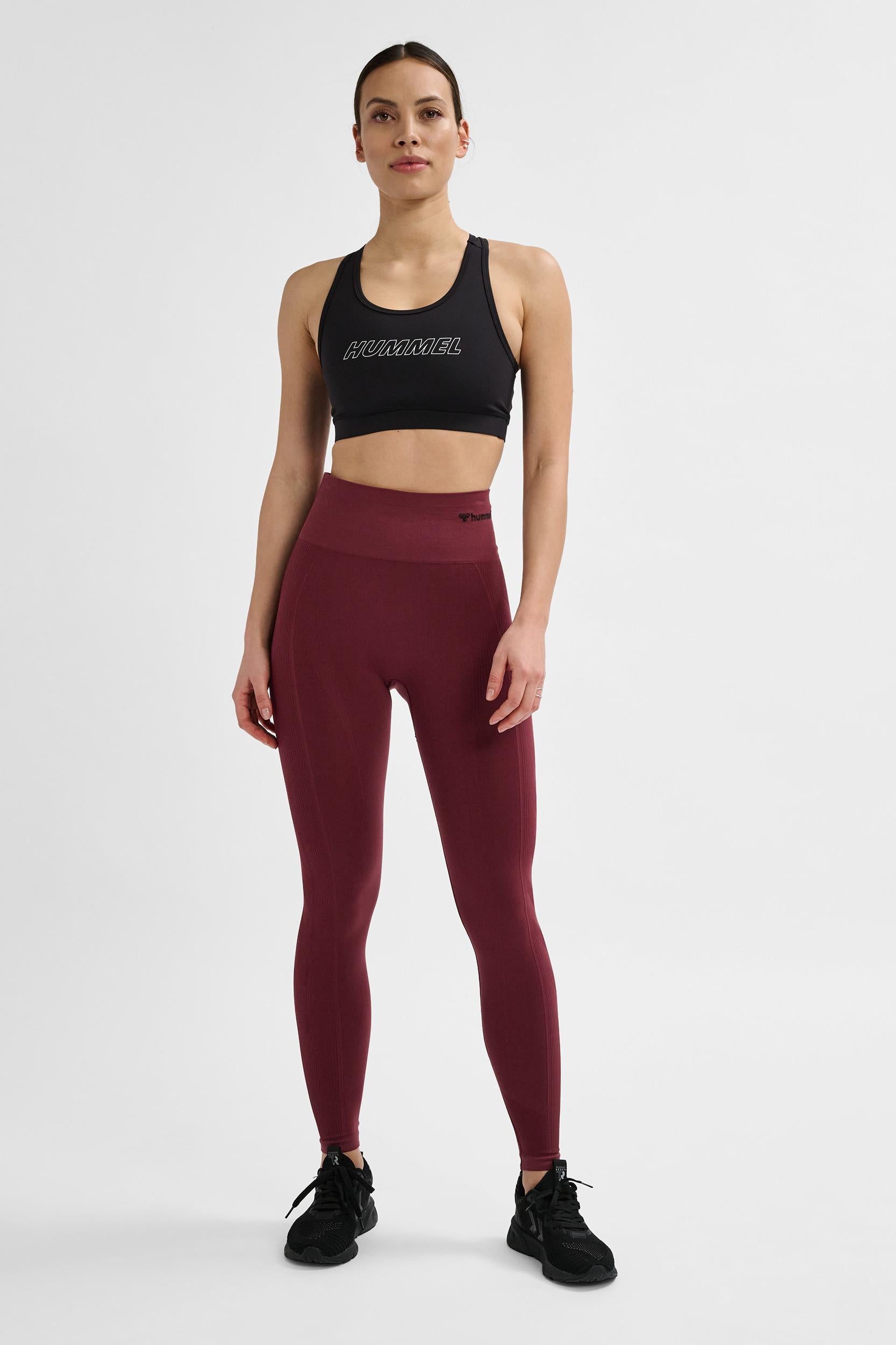 HUMMEL - Hmltif Seamless High Waist Tights - Bitter Chocolate