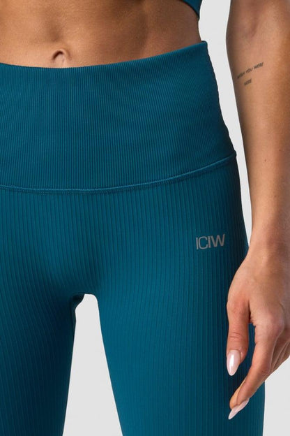 ICANIWILL - Ribbed Define Seamless Pocket Tights - Teal