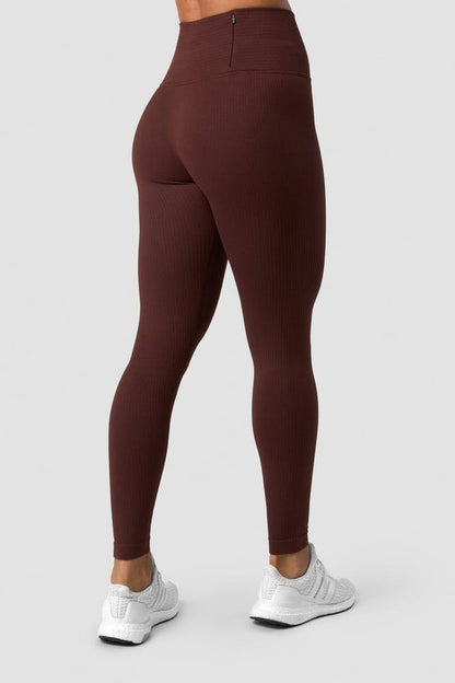 ICANIWILL - Ribbed Define Seamless Pocket Tights - Warm Brown