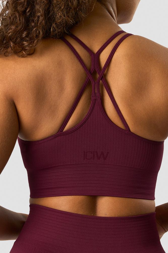 ICANIWILL - Ribbed Define Seamless Sports Bra - Dark Burgundy