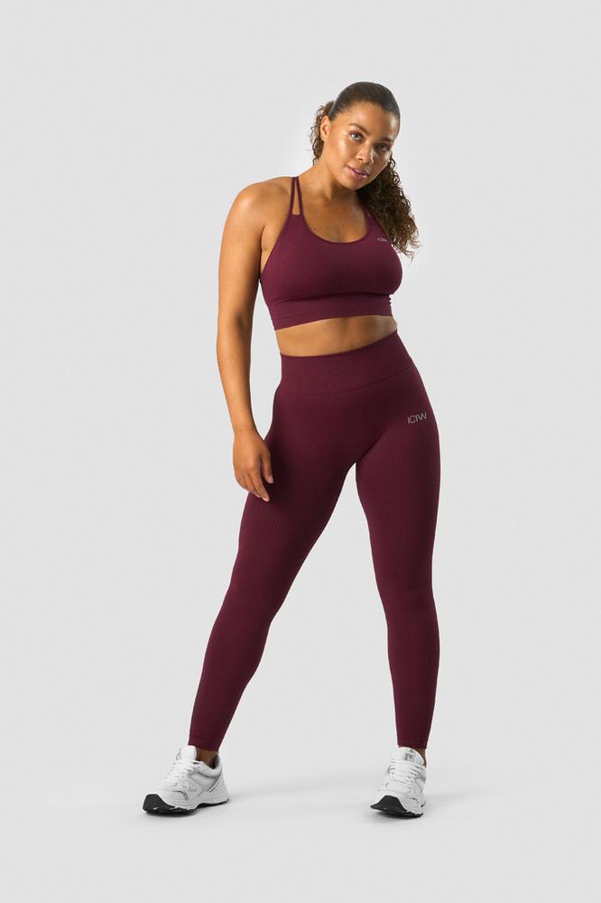 ICANIWILL - Ribbed Define Seamless Sports Bra - Dark Burgundy