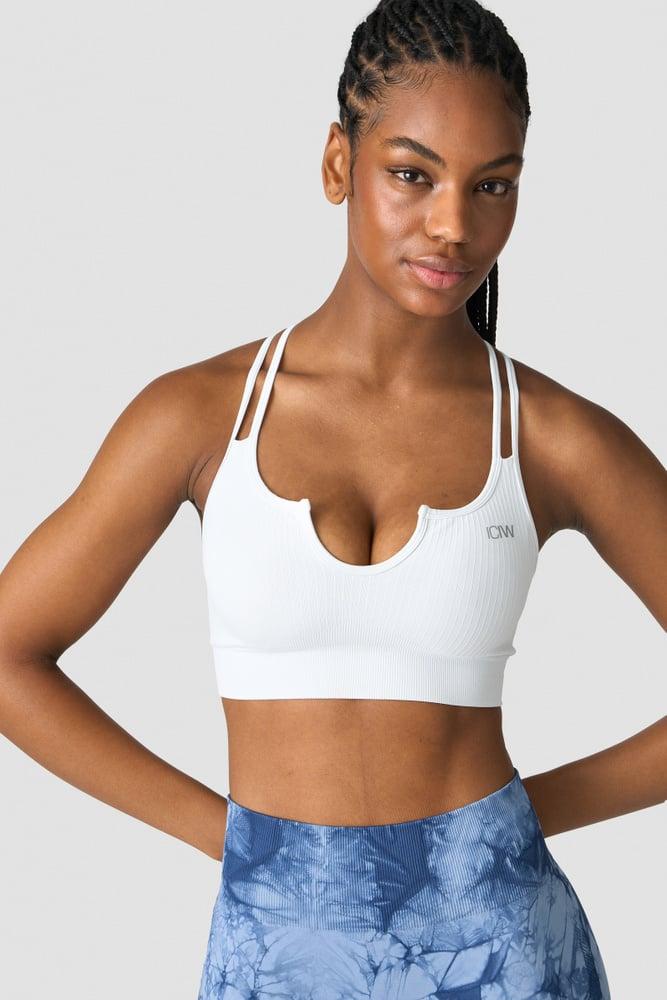 ICANIWILL - Ribbed Define Seamless Strappy Bra - White