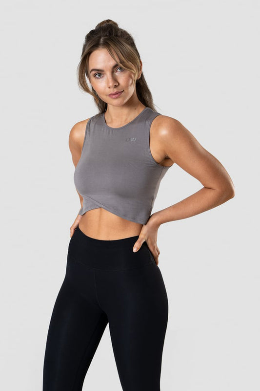 nimble crop top  wmn - Grey - for kvinde - ICANIWILL - Toppe