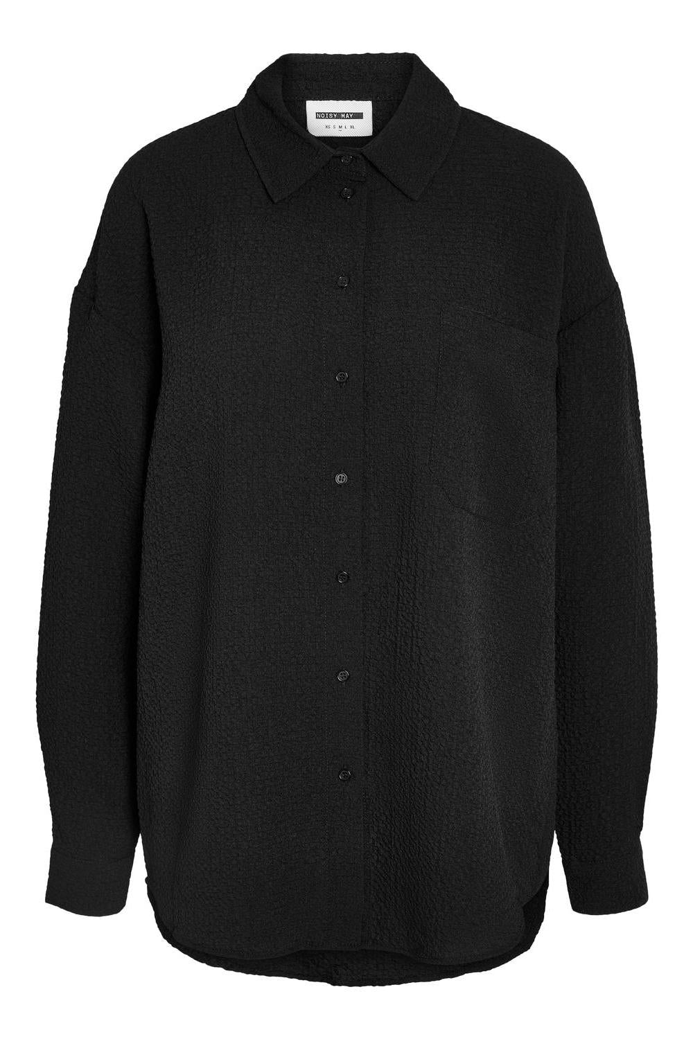 NOISY MAY - Ripple L/s Oversized Shirt Wvn - Black