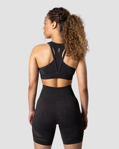 queen mesh icon sports bra graphite melange