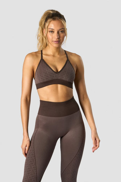 signature seamless sports bra dark brown