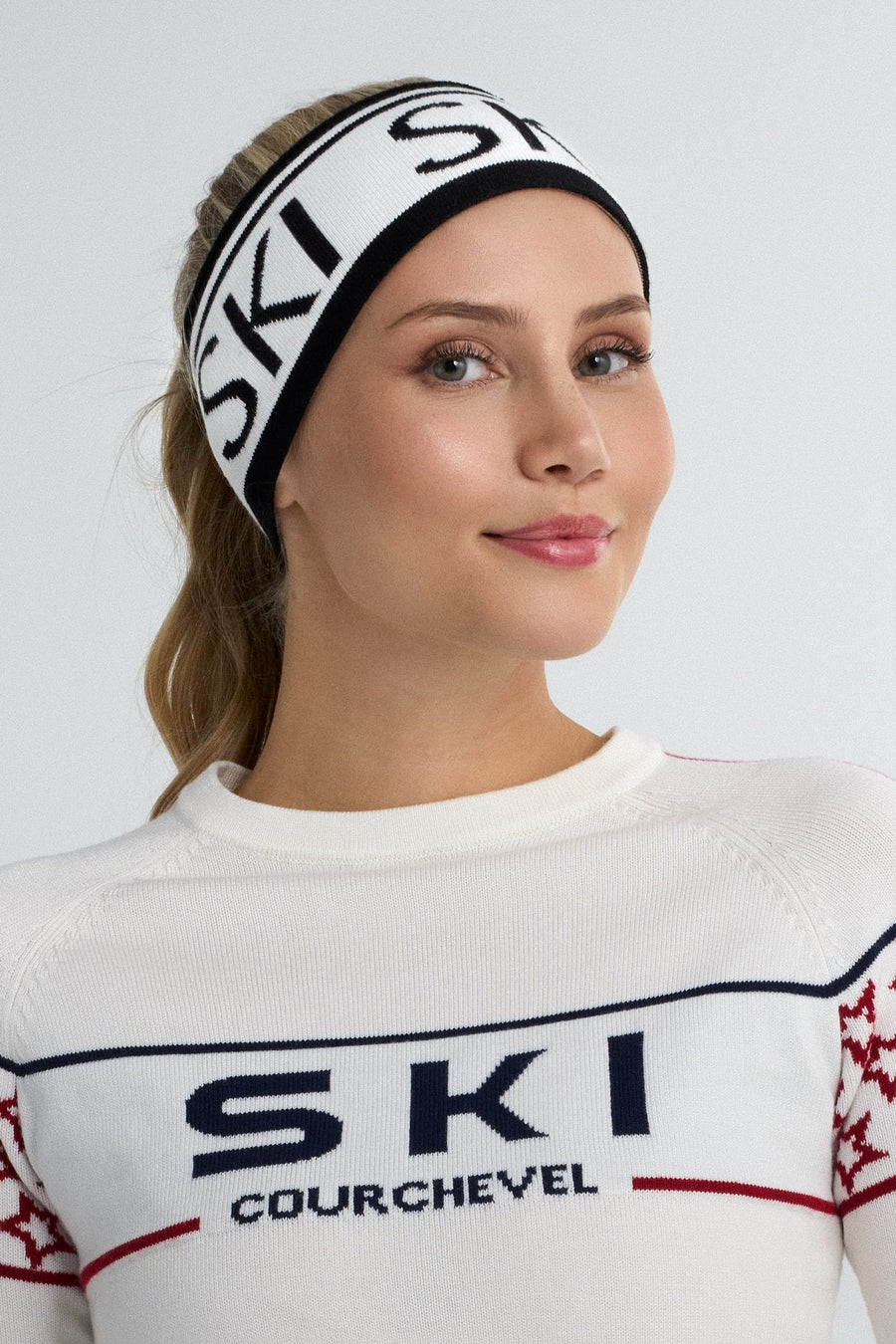 SKI Headband · White/Black