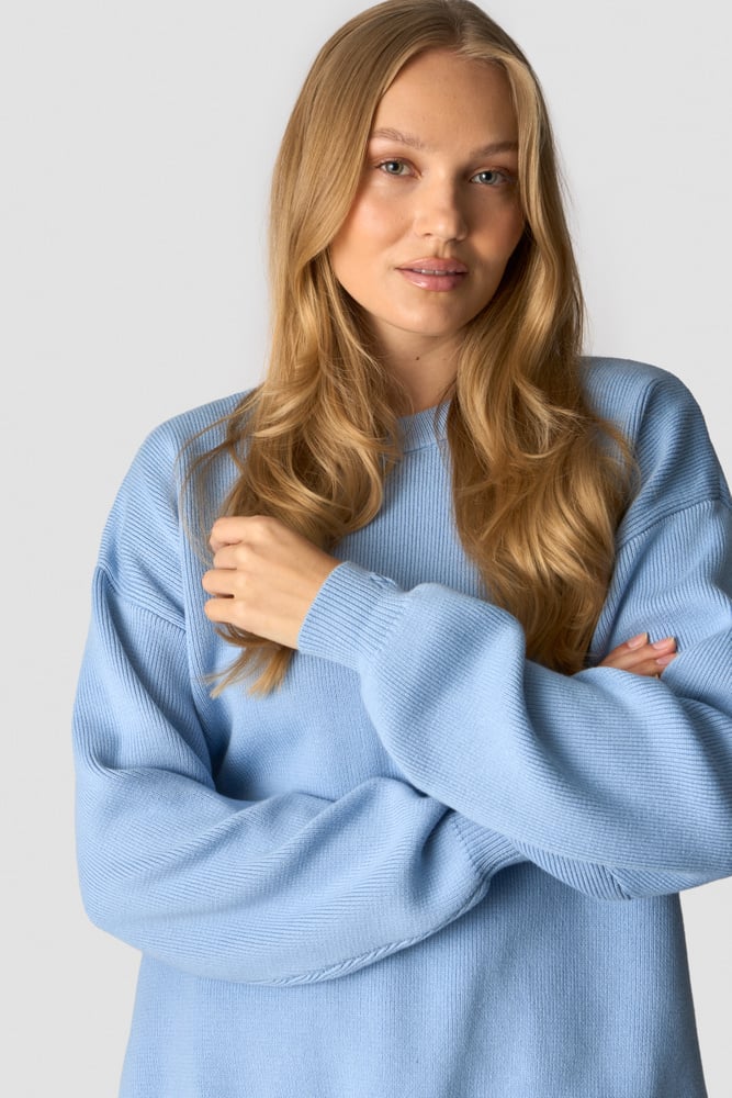 soft knit crewneck light blue