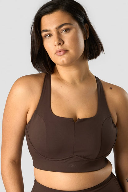 stride sports bra dark brown