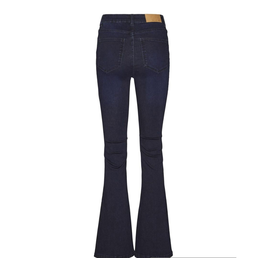 Noisy May - Dames Sallie High Waist Flare Jeans Donkerblauw
