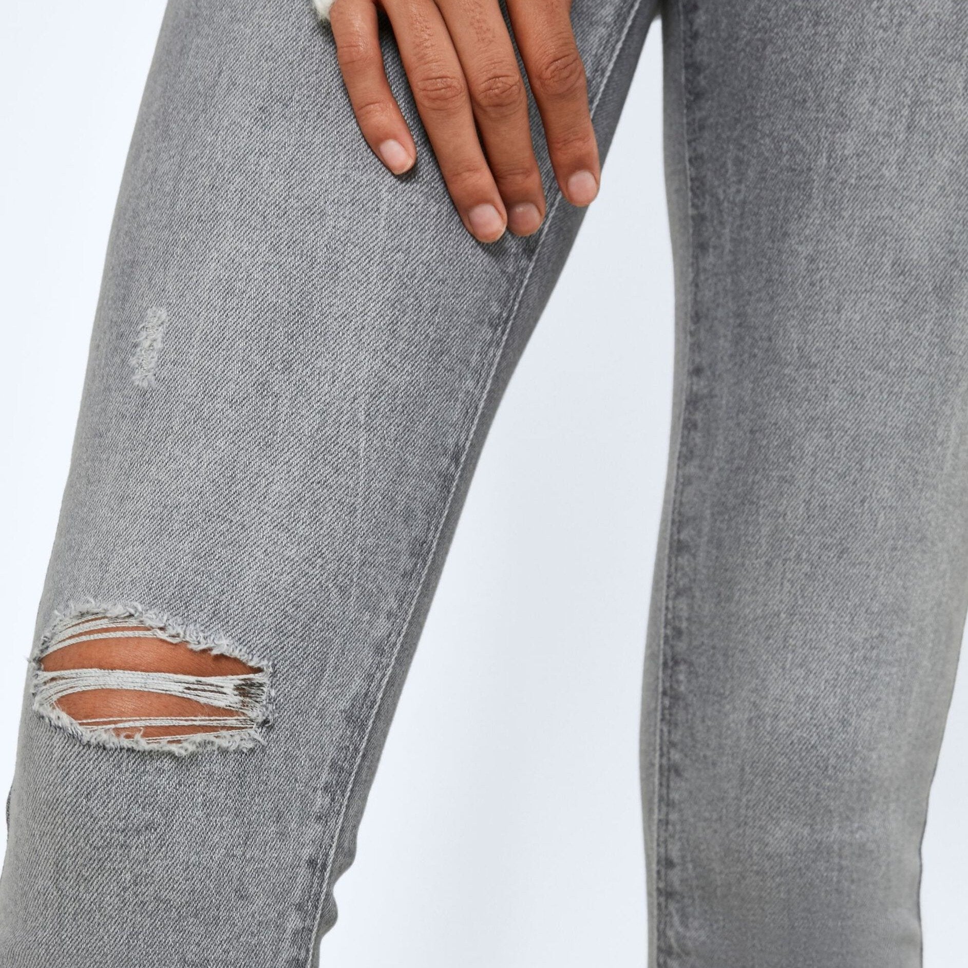 Noisy May - Dames High waist Skinny Jeans -Medium Grijs
