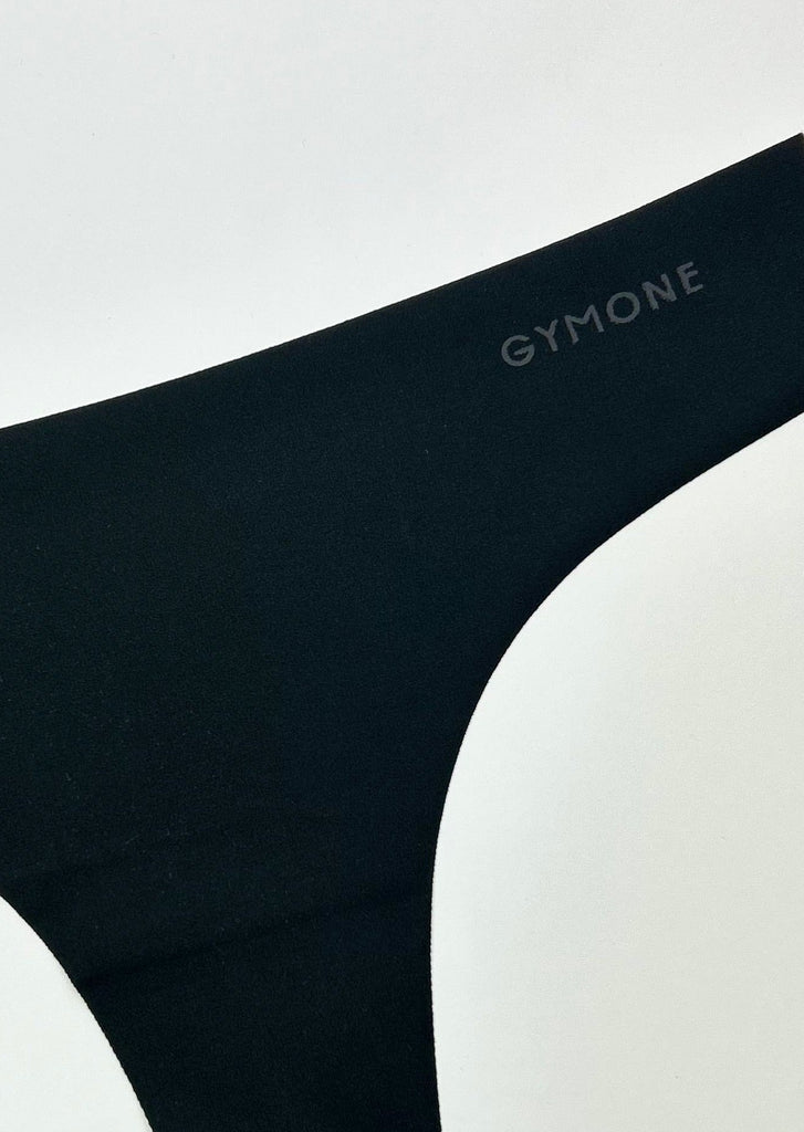 GYMONE - 3-PAK INVISIBLE THONG SWART