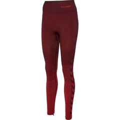 HUMMEL - FADE MID WAIST TIGHTS BITTER CHOCOLATE/MINERAL RED