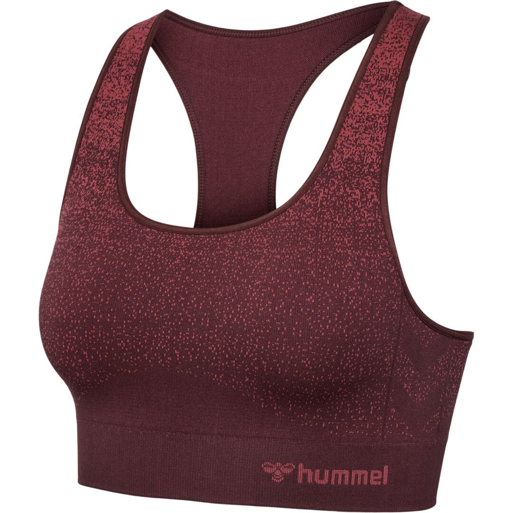 HUMMEL - FADE SEAMLESS SPORTS TOP BITTER CHOCOLATE/MINERAL RED
