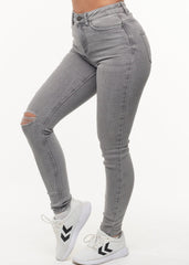 Noisy May - Dames High waist Skinny Jeans -Medium Grijs