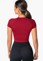 FAMME – SEAMLESS CROPPED T-SHIRT ROOD